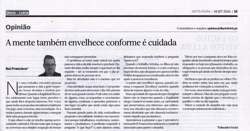 A mente tamb&eacute;m envelhece conforme &eacute; cuidada