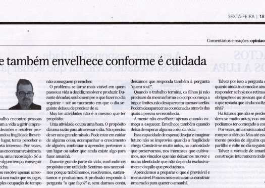A mente também envelhece conforme é cuidada